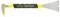 Yellow and black Stanley FatMax crowbar with two different ends: a curved end and a flat end.