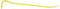 A yellow crowbar with a curved end, typically used for levering or removing nails.