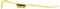 A yellow crowbar with a curved end and flat tip. A label displays potential uses. Non-slip grip for better handling.