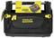 A black tool bag with yellow zips and the 'Stanley Fatmax' logo. On the top is a yellow sign with the inscription 'Quick Access'.