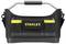 Tool bag with handle, black material, yellow and black colour accents, brand name 'Stanley' visible on the front.