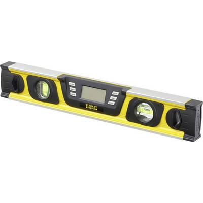 Electronic spirit level with digital display, yellow casing and two bubble vials, for precise measurement of inclinations and angles.