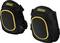 Black knee pads with yellow details and 'Stanley Fatmax' logo. They provide padding and protection for the knees when working on hard surfaces.
