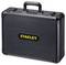 A black hard-shell suitcase with the yellow 'STANLEY' logo on the front. Suitable for the secure transportation of tools.