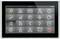 A touchscreen display shows 20 different icons, including a magnifying glass, email, warning sign, and power-off button.