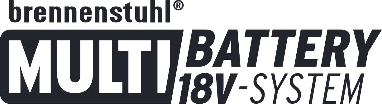 Logo reading MULTI BATTERY 18V SYSTEM with Brennenstuhl branding.