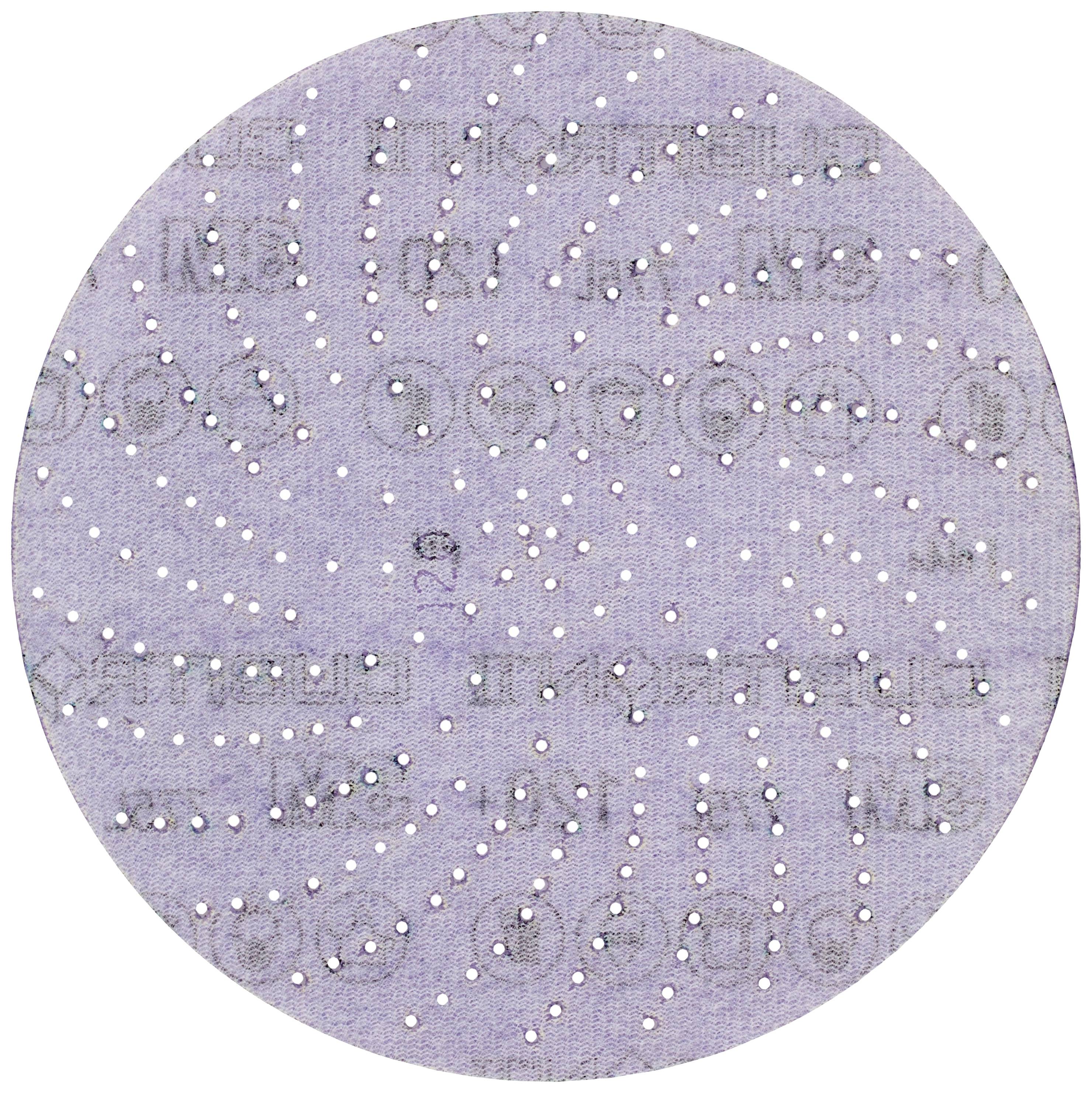 A circular disc with a spiral pattern of holes, through which text fragments of a background document are visible.