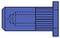 Technical drawing of a blue cylindrical pin with grooves and hatched lines representing the internal thread.