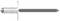 Metal splint with a round cap and pointed end on a white background.