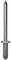 A silver metal pin with a flat head and a knurled shaft, tapering to a point at the top.