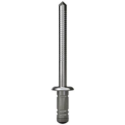 Metal nail with grooves and a blunt end, used for fastening work in construction projects.