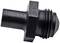 A black metal component with a cylindrical body and threading at one end, likely a connector or adapter.