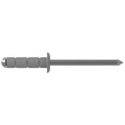A metal wall plug with a ribbed grip and long point, typically used for secure fixings in wall constructions.