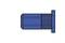 'Cross-section of a blue screw with thread and flange on a white background.'