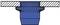Cross-section of a blue fastening element screwed through a striped surface.