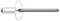A pop rivet with a round head and metal shaft, used for fastening materials, particularly in the construction industry.