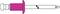 Graphic representation of a pink pipette tip with two liquid droplets at the outlet.