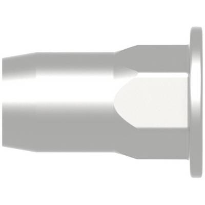 Close-up of a silver-coloured metallic object with a cylindrical shape and faceted edges, possibly a machine component.