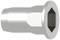 A silver hexagonal screw head with a hexagonal internal thread, suitable for tightening or loosening nuts and bolts.
