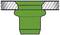 Cross-section of a pipe connection with a green seal between two pipes. Demonstrates precise sealing at the pipe joint.