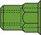 Diagram of a green vaulted section with marked areas. Shows the architectural structure and geometric details.