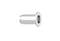 A silver, cylindrical metal adapter with a broad, flat base, rounded at one end.