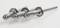 Three silver rivets in close-up, lying on a white surface.