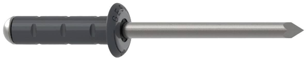 Metal anchor with plastic sleeve and tapered end, suitable for fixings in construction.