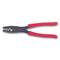 Wire strippers with red handles, suitable for stripping and cutting cables. They have multiple notches for different cable thicknesses.