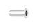 A silver metal tube with a wide flange on the right side; left side slightly tapers. No visible surroundings.