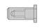 Technical drawing of a bolt with dimensions. Shows side view and hidden lines of the internal structure.