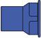 Blue symbol of a road-like shape with rounded corners and a rectangular widening on the left, similar to a plug profile.