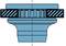 Technical drawing of a ribbed wheel or gear wheel in side view, with cross-lines representing cuts and edges.