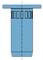 Cross-section of a cylindrical, blue technical component with rectangular cut-outs at the upper edge and a broad rim.