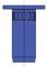 Blue cylindrical object with rectangular openings at the top and a wide, flat rim. Cyclic symmetry depicted.