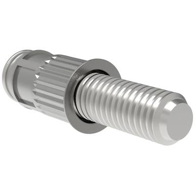 Metal screw bolt with grooved shaft and thread, suitable for mechanical connections and fastenings.