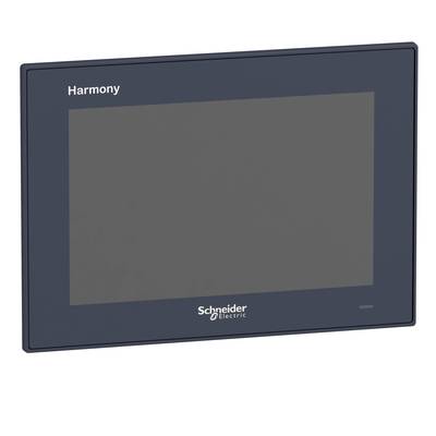 The image shows a rectangular display from Schneider Electric with the model name 'Harmony' on its top surface.