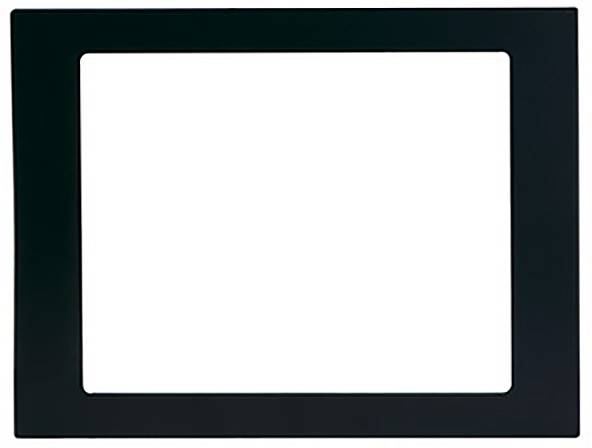 A black rectangular frame surrounds an empty white area.