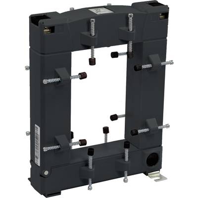 Black rectangular plastic frame with several protruding screws, likely part of an electrical or mechanical device.