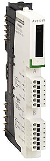 A white electronic module with connectors, used for data transmission in a technical or industrial device.
