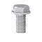 Metal screw with slotted head and knurled shaft, isolated against a white background.