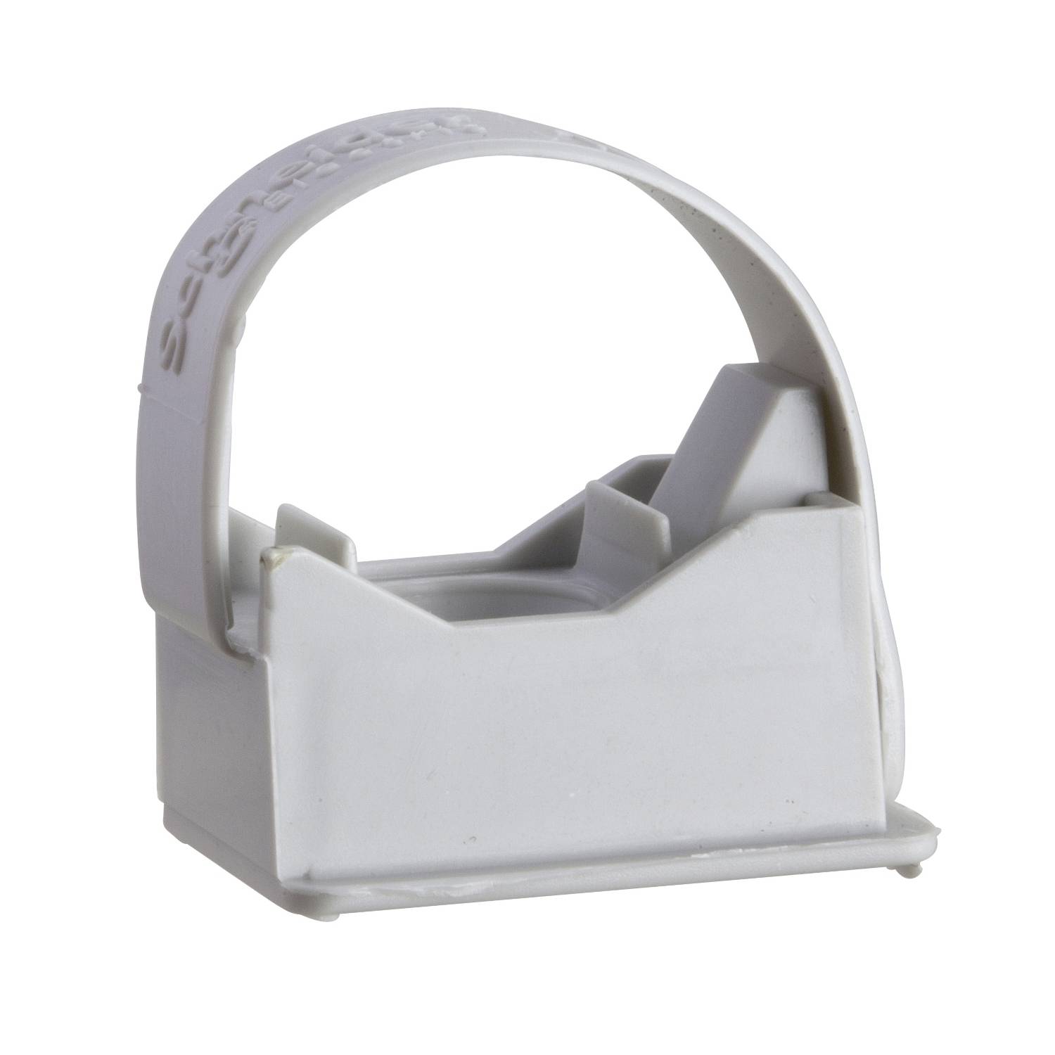 A white plastic bottle cap with a push mechanism.