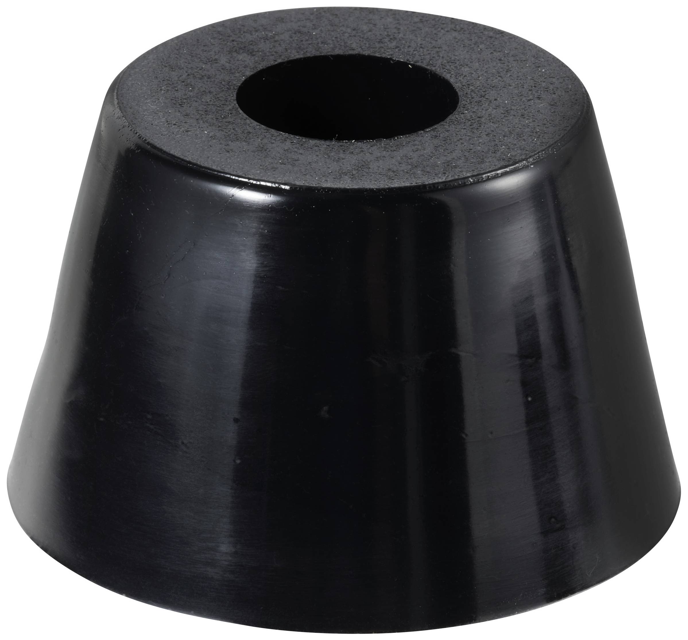 TRU COMPONENTS TC-11654312 Foot screw fixing, circular Black (W x H) 18 mm x 10 mm 1 pc(s)