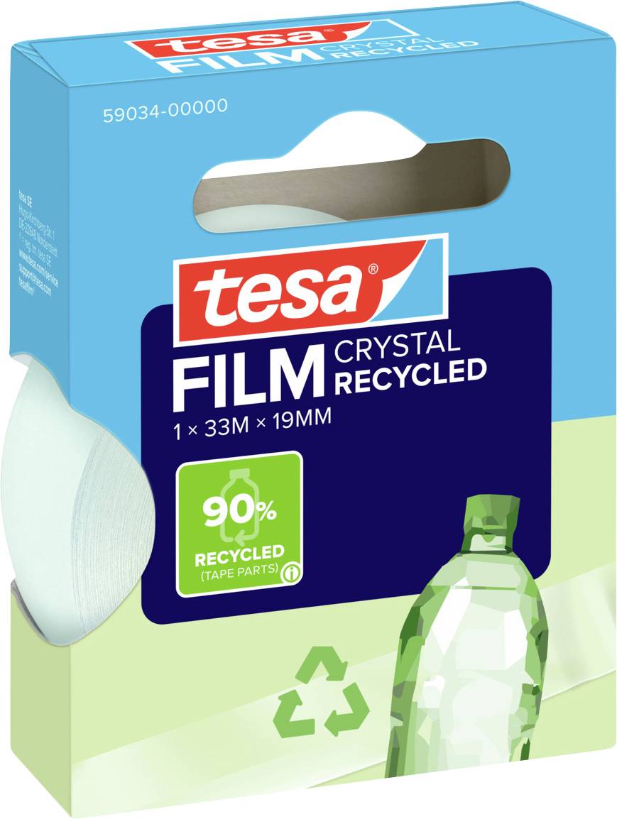 tesa ECO & CRYSTAL 59034-00000-00 Tesa film tesafilm® Eco & Crystal Transparent (L x W) 33 m x 19 mm 1 pc(s)