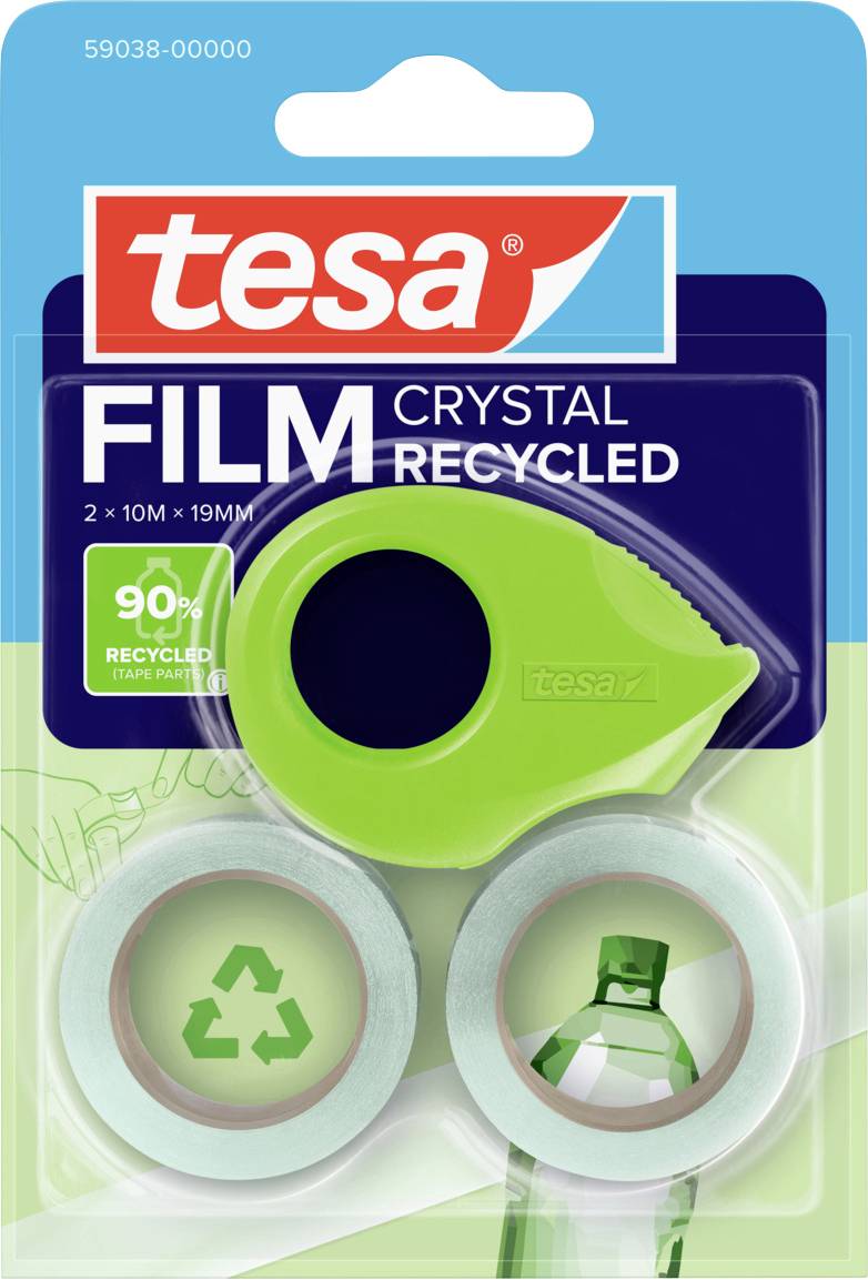 tesa ECO & CRYSTAL 59038-00000-00 Tesa film tesafilm® Eco & Crystal Transparent (L x W) 10 m x 19 mm 2 pc(s)