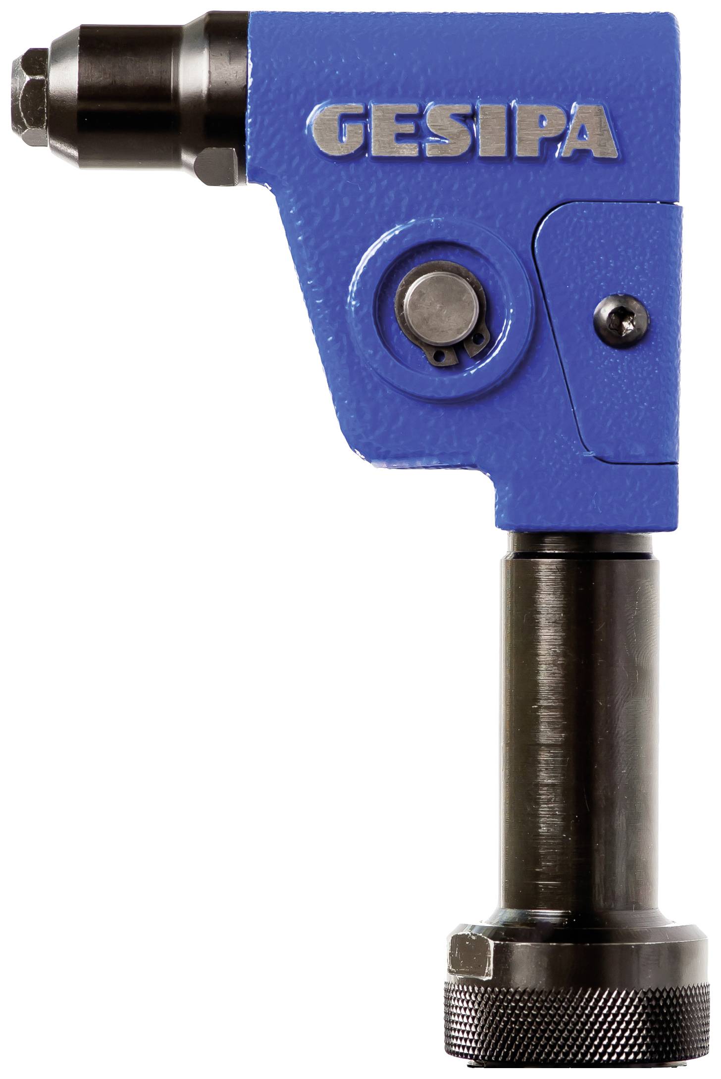 A blue riveting tool with 'GESIPA' written on the side, used for industrial applications.