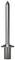 A sharp, metallic object with a broad base. Probably a tool or component made of stainless steel.
