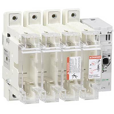 Switch with four fuse holders, each bearing a 'Danger' sticker. An electronic module to the right complements the fuses.