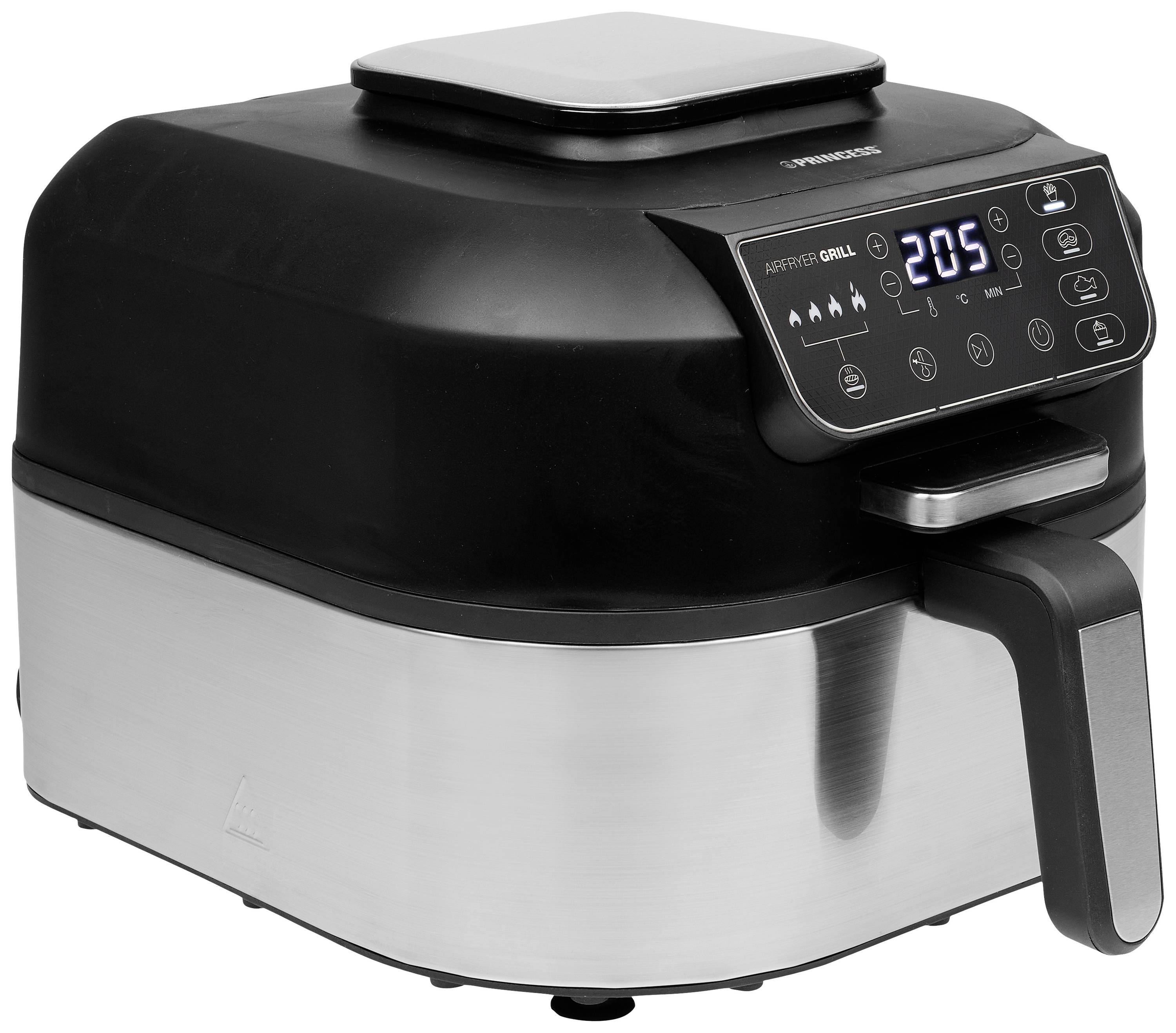 Princess 01.182092.01.001 Air fryer 5.6 l 1760 W Temperature pre-set, Timer function, Grill function, Heat convection Silver-black