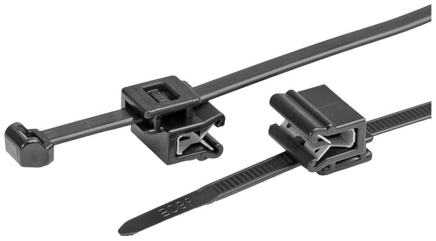 HellermannTyton 156-03219 T50ROSEC5A-PA66W-BK (100) Cable tie with clip 200 mm 4.6 mm Black 100 pc(s)